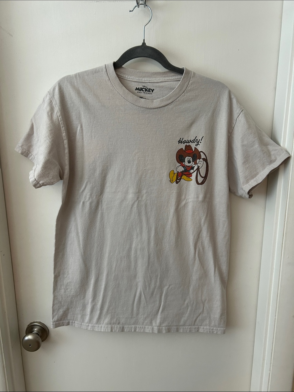 Disney Mickey 'Howdy!' Short Sleeve Tee - Light Gray